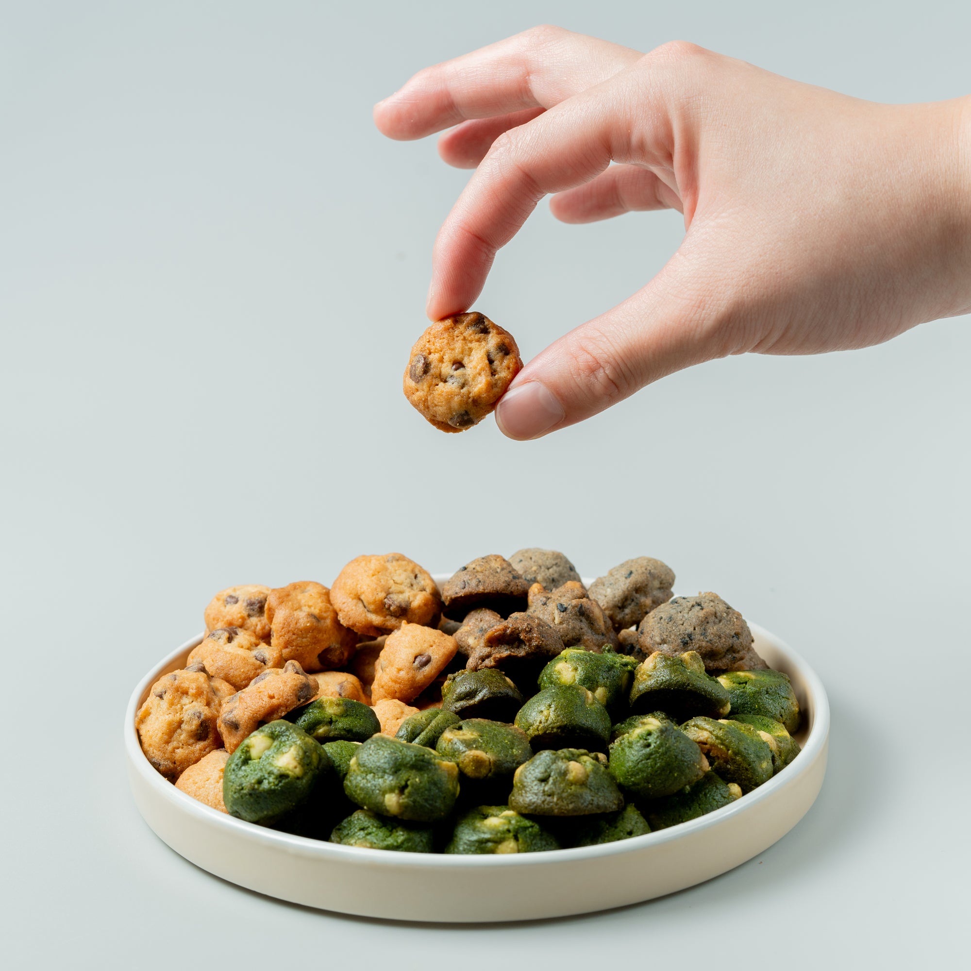 【新定番】コロコロクッキー3種セット|チョコ・抹茶・黒ごま入りミニクッキーセット